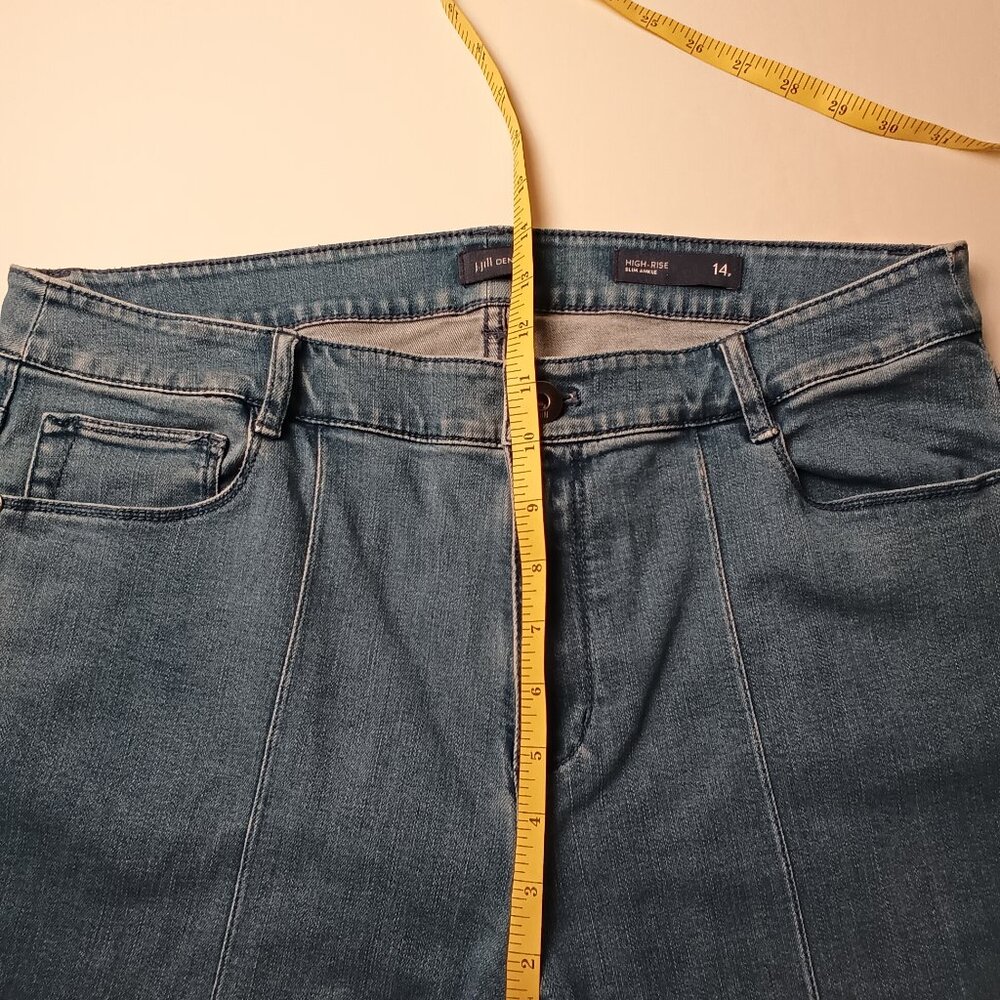 J.Jill Denim Jeans High Rise Slim Ankle Size 14P Medium Wash Center Seam - Picture 7 of 9